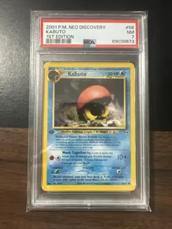 POKEMON #56 KABUTO 1ST EDITION PSA 7 2001 NEO DISCOVERY - Image 1