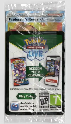 Pokemon SEALED Professor's Research SWSH152 + 060/072 Full Art Cosmos Holo Pack! - Image 1