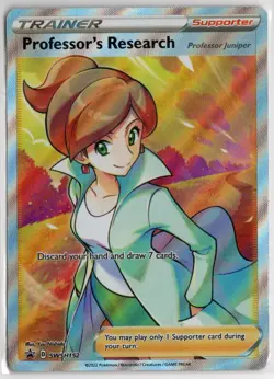 Pokemon SEALED Professor's Research SWSH152 + 060/072 Full Art Cosmos Holo Pack! - Image 2