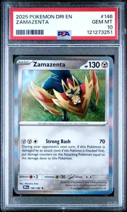 2025 Pokemon Zamazenta 146/182 Sv10: Destined Rivals Holo PSA 10 - Image 1