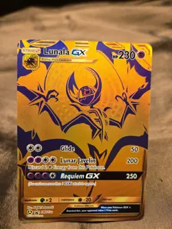 Lunala GX Gold Full Art Sm103a Promo Ultra Rare Sun & Moon Black Star LP - Image 1