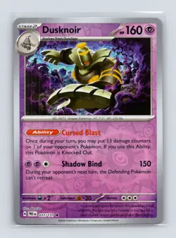 Pokemon TCG Dusknoir 037/131 SV: Prismatic Evolutions Reverse Holo NM - Image 1