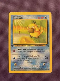 Psyduck 53/62 Fossil Set 1st Edition Pokemon TCG 1999 WoTC Vintage - Image 1