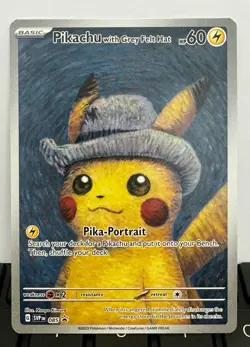 2023 Pokemon SVP Black Star Promo #085 Van Gogh Pikachu with Grey Felt Hat - Image 1