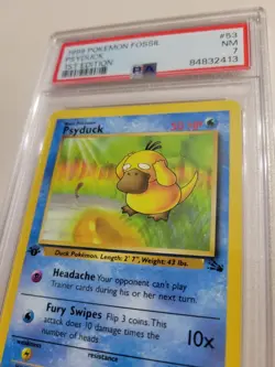 Psyduck - Pokemon Fossil First 1st Edition #53 - Near Mint PSA 7 - Image 3