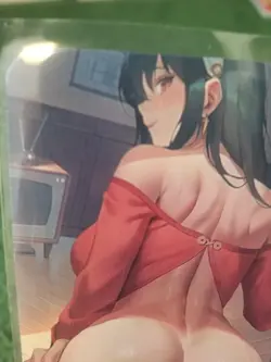 BEAUTIFUL BUXOM BRUNETTE RAINBOW FOIL WAIFU ANIME CARD - Image 3