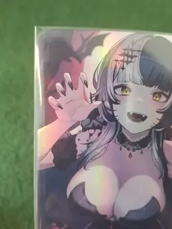 FANTASY HALLOWEEN BAT GIRL RAINBOW FOIL WAIFU ANIME CARD - Image 4
