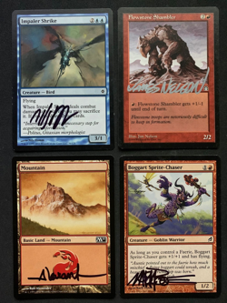 MTG Magic the Gathering x4 Lot Signed Cards Alexander Poole Nelson Hamm - Image 1