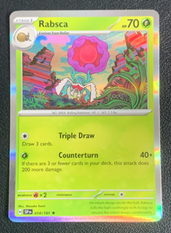Rabsca 014/191 Surging Sparks Holo Rare Pokemon TCG Card NM - Image 1