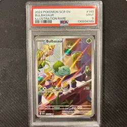 Pokemon TCG Bulbasaur Stellar Crown Illustration Holo Card 143/142 PSA 9 - Image 1