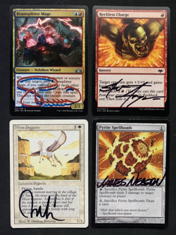 MTG Magic the Gathering x4 Lot Signed Cards Argyle Velinov Nelson - Image 1
