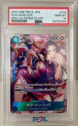 PSA 10 Boa Hancock OP01-078 SR Parallel Romance Down 2022 ONE PIECE Card JPN MT - Image 1