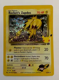 POKEMON TCG - Rocket's Zapdos - Celebrations 25th - 15/132 - Classic - NM - Image 1
