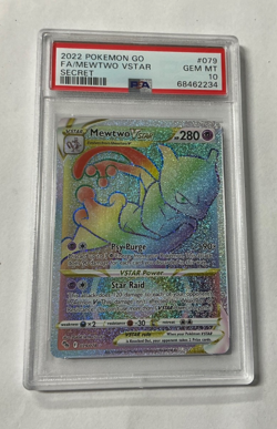 2022 Pokemon Go FA/Mewtwo VStar Secret 086/078 PSA 10 - Image 1