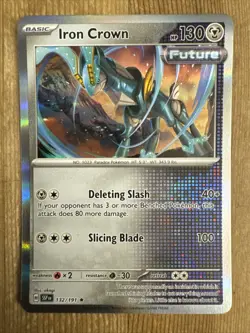 Iron Crown 132/191 Pokemon Scarlet Violet Surging Sparks Holo NM - Image 1