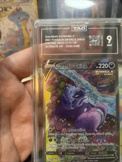 Pokemon Sword & Shield Galarian Slowking V Chilling Reign Alt Art TAG 9 Mint - Image 2