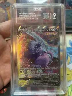 Pokemon Sword & Shield Galarian Slowking V Chilling Reign Alt Art TAG 9 Mint - Image 4
