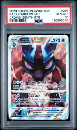 PSA 10 GEM MINT Lucario VSTAR SWSH291 Pokemon Crown Zenith ETB Promo - Image 1