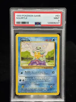 Squirtle #63 Base Set 1999 Pokemon Game PSA 9 💦 - Image 1