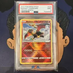 PSA 9 MINT 2023 Pokemon Crown Zenith RADIANT CHARIZARD #020 Holo - Image 2