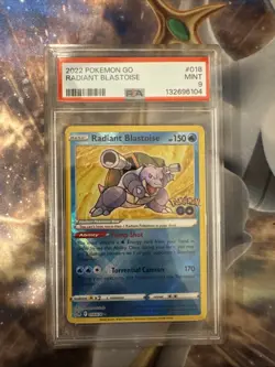 Pokemon TCG Radiant Blastoise Holo Card PSA 9 Mint Condition Pokemon Go 018/078 - Image 1