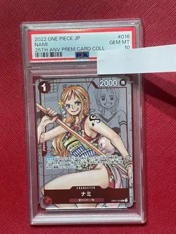 PSA 10 One Piece Nami Premium Card Collection Manga 25th Edition OP01 016 Promo - Image 1