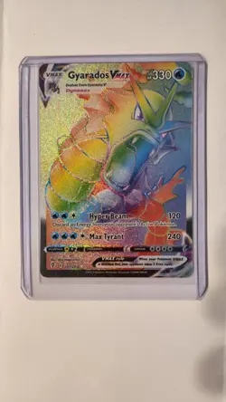 Pokemon TCG Evolving Skies Gyarados VMAX Rainbow Secret Rare Card 207/203 - Image 1