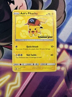 Ash's Pikachu - SM111 - Pokemon Sun & Moon Promo Rare Card HP - Image 1
