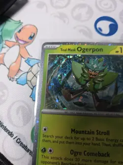 Pokemon - 3x Cosmos Holo Teal Mask Ogerpon 024/167 NM/M SWIRLS - Image 3