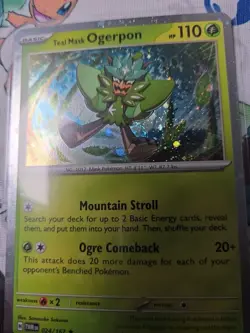 Pokemon - 3x Cosmos Holo Teal Mask Ogerpon 024/167 NM/M SWIRLS - Image 5