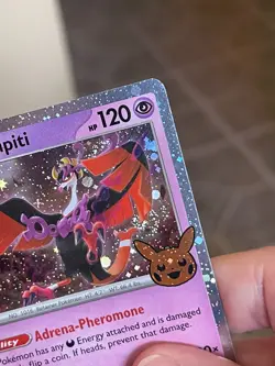 POKEMON FEZANDIPITI #096/167 COSMOS HOLOFOIL NM WITH SWIRL TRICK OR TRADE 2024 - Image 3