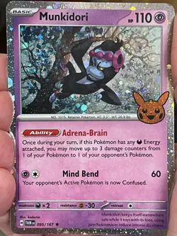 POKEMON MUNKIDORI 095/167 UNCOMMON COSMOS HOLO 2 SWIRLS TRICK OR TRADE PROMO NM - Image 1