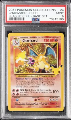 2021 POKEMON CELEBRATIONS CLASSIC COLL #4 CHARIZARD-HOLO PSA 9 - Image 1