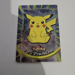 1999 Topps Pokemon TV Animation Edition #25 Pikachu Textured Foil - Image 1