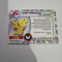 1999 Topps Pokemon TV Animation Edition #25 Pikachu Textured Foil - Image 2