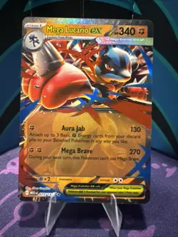 Mega Lucario ex 077/132 Double Rare Pokemon Me01: Mega Evolution Near Mint NM - Image 1