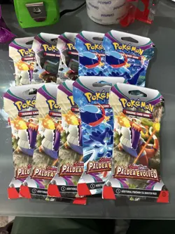 Pokemon TCG SCARLET & VIOLET PALDEA EVOLVED SLEEVED BOOSTER PACK LOT OF 10 - Image 1
