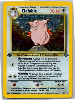 Clefable (1) - Jungle 01/64 - Holo Rare - 1st Edition - NM Pokemon TCG - Image 1