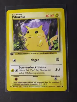 1999 Pokemon Pikachu #58 WOTC 1st Edition Base Set German Never Been Played - Image 1