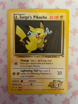 Lt. Surge's Pikachu - 81/132 - Pokemon Gym Heroes Unlimited Card WOTC LP - Image 1