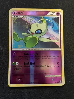 Celebi 3/102 Triumphant Reverse Holo Rare Pokemon Card - LP - Image 1