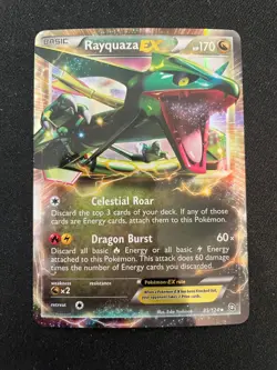 Rayquaza 85/124 EX Dragons Exalted 2012 Black & White Holo Pokemon Card - Image 1