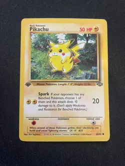Pikachu 60/64 1st Edition Jungle Common Pokemon Card - MP+ - Image 1