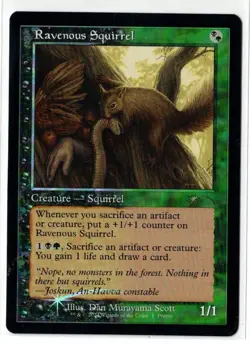 MTG Ravenous Squirrel - Retro Foil - Bloomburrow WPN Promo - Image 1