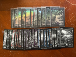 Lot of 33 x MTG Crimson Vow Full Art Land 11 foil, 22 regular NM - Image 1