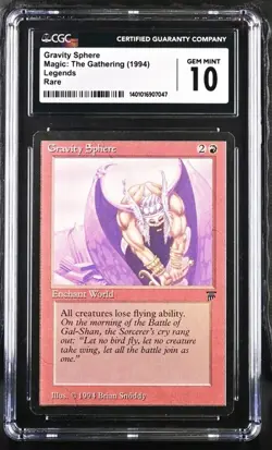 Gravity Sphere, just graded. Legends mtg. CGC 10 Gem Mint! 2 Avl - Image 1