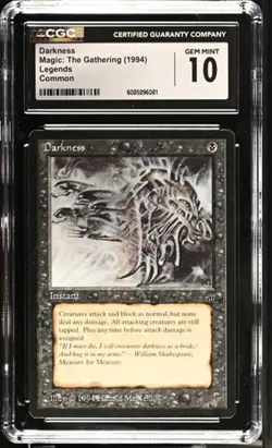 Darkness. Legends Mtg. CGC 10 Gem Mint! - Image 1
