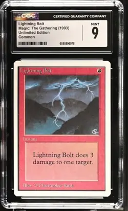 Lightning Bolt, Unlimited mtg. CGC 9 Mint! - Image 1