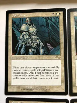 Opal Titan X4 Urza’s Saga Ex Condition See Pics Front Back MTG - Image 2