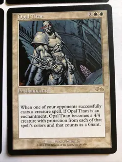 Opal Titan X4 Urza’s Saga Ex Condition See Pics Front Back MTG - Image 4